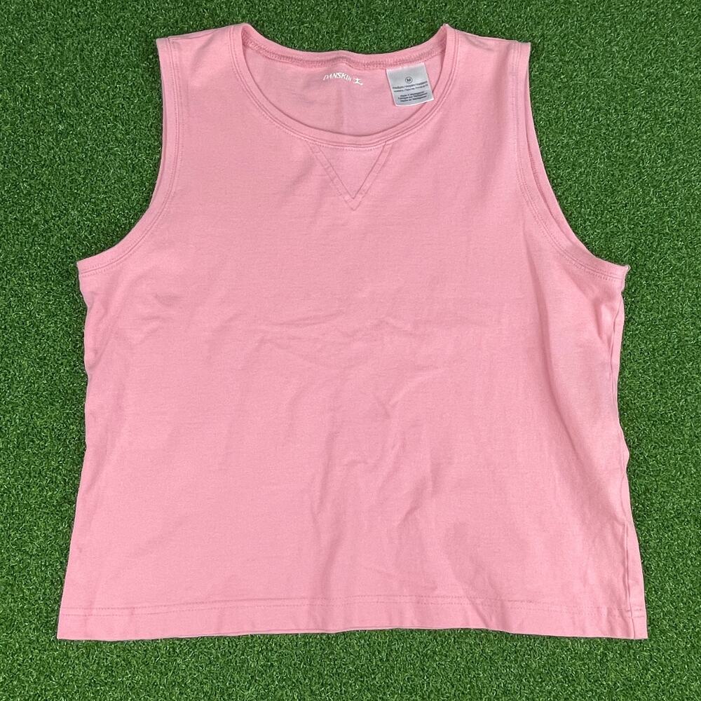 Danskin Pink Sleeveless Athletic Knit Stretch Active Tank Top Sz M